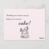 Carte Postale Simple présentation de l'invitation d'anniversaire (Dos)