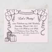 Carte Postale Simple présentation de l'invitation d'anniversaire (Devant)