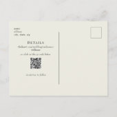 Carte Postale Simple QR Code Mariage Jaune Enregistrer la date (Dos)