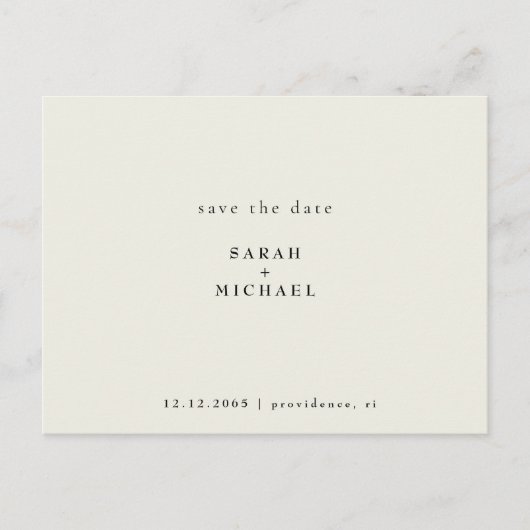 Carte Postale Simple QR Code Mariage Jaune Enregistrer la date (Devant)