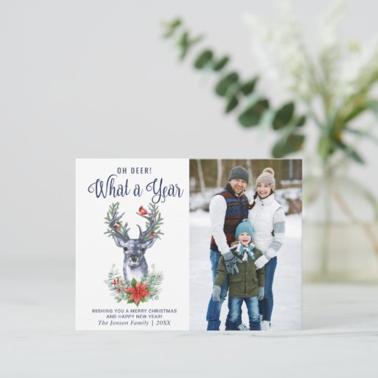 Carte Postale Simple Quelle année Noël voeux (Debout devant)