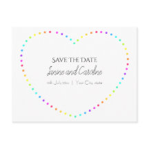 Simple Rainbow Heart Enregistrer La Date