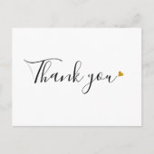 Carte Postale Simple remerciement d'affaires de coeur en or de s (Devant)