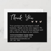 Carte Postale Simple remerciement d'affaires noir et blanc (Devant / Derrière)