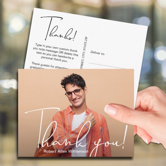 Carte Postale Simple Remerciement de Diplôme Photo