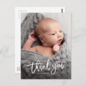 Carte Postale Simple Remerciement Photo Bébé Manuscrite (Devant / Derrière)