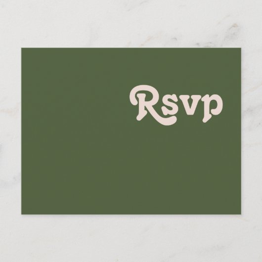 Carte postale simple Retro Olive Green Menu Choix (Devant)