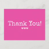 Carte Postale Simple Rose Chaud Ajoutez Votre Texte Merci (Devant)