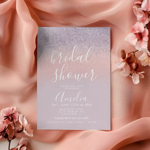 Carte Postale Simple Rose Gold Rose Poudré Fête de Mariage Paill