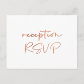 Carte Postale Simple Rose Gold Script Repas Choix Réception RSVP (Devant)