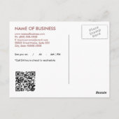 Carte Postale Simple Rosy Brown Chic Nomination Rappel QRCode (Dos)