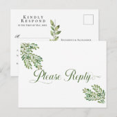 Carte postale simple RSVP Foliing (Devant / Derrière)