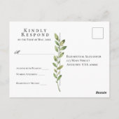 Carte postale simple RSVP Foliing (Dos)