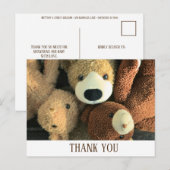 Carte Postale Simple Rustic Cute Teddy Bear Postcard Thank You (Devant / Derrière)