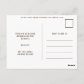 Carte Postale Simple Rustic Cute Teddy Bear Postcard Thank You (Dos)