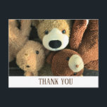 Carte Postale Simple Rustic Cute Teddy Bear Postcard Thank You<br><div class="desc">I’m sorry,  but I don’t see a German sentence in your message. Could you please provide the German text you’d like translated into French?</div>