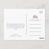 Carte postale simple Rustique Mariage Floral Merci (Dos)