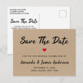 Carte Postale Simple Save The Date de renouvellement de vœux Kra (Devant / Derrière)