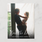 Carte Postale Simple Save the Date Photo Modern Script (Devant)