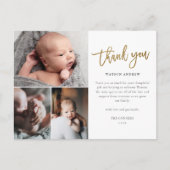 Carte Postale Simple Script 3 Photo Collage Merci bébé (Devant)