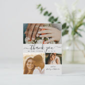 Carte Postale Simple Script 4 Collage de photos Mariage Merci  P (Debout devant)