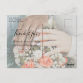Carte Postale Simple Script 4 Photo Collage Mariage Merci P (Dos)