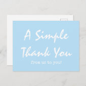 Carte Postale Simple Script Ciel Bleu Remerciements Entreprise (Devant / Derrière)
