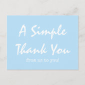 Carte Postale Simple Script Ciel Bleu Remerciements Entreprise (Devant)