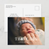 Carte Postale Simple script de machine à écrire Baby shower merc (Devant / Derrière)