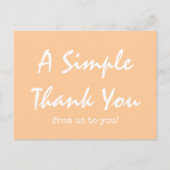 Carte Postale Simple Script Entreprise Peach Merci (Devant)