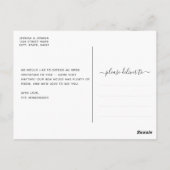 Carte Postale Simple Script Floral Nouvelle Maison Faire-part de (Dos)