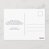 Carte Postale Simple Script Heart Wedding Merci Photo (Dos)