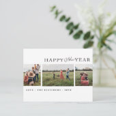 Carte Postale Simple Script Joyeux Nouvel An Photo Holiday (Debout devant)