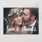 Carte Postale Simple Script Love & Thanks 2 Mariage photo (Devant)