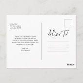 Carte Postale Simple Script Mariage Photo Merci (Dos)