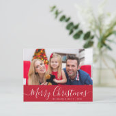 Carte Postale simple script photo joyeux noël (Debout devant)