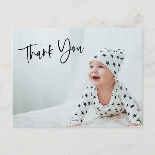 Carte Postale Simple Script photo Lettrage Merci bébé Cadeau (Devant)
