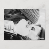 Carte Postale Simple Script Photo Mariage Enregistrer la Date (Dos)