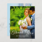 Carte Postale Simple Script Photo Personnalisé Mariage Blanc Mer (Devant / Derrière)