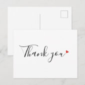 Carte Postale Simple Script Remerciement d'affaires (Devant / Derrière)