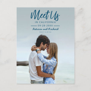 Carte Postale Simple Script Rencontrons-nous dans la photo de sa