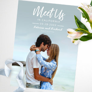 Carte Postale Simple Script Rencontrons-Nous Dans Sauvegarder La