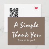 Carte Postale Simple Script Rouge aux Joues Rose Affaires Merci (Devant / Derrière)