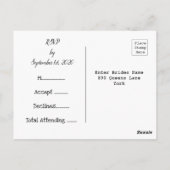 Carte Postale Simple Script Rustique Mariage RSVP (Dos)