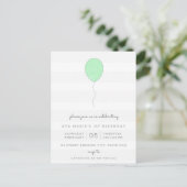 Carte Postale Simple Shabby Chic Grey et Ballotte verte Annivers (Debout devant)