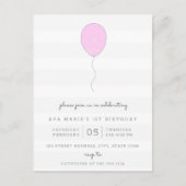 Carte Postale Simple Shabby Chic Grey & Purple Balloon Anniversa (Devant)