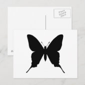 Carte Postale Simple silhouette de papillon noir (Devant / Derrière)