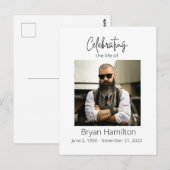 Carte Postale Simple Sympathie Funéraire Photo Mémorial  (Devant / Derrière)