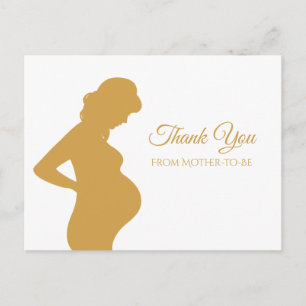 Carte Postale Simple Thank You Pregnant Woman Elegant Baby Bump