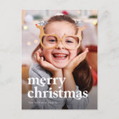 Carte postale Simple Typographie Famille Photo Hol (Devant)